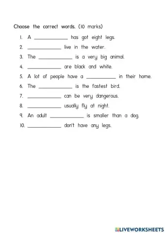 Unit 3 Wild Life: Vocabulary-Animals