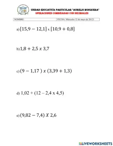 Operaciones combinadas