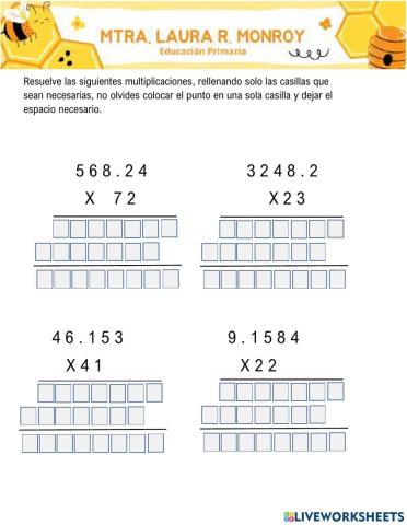 Multiplicaciones con decimales