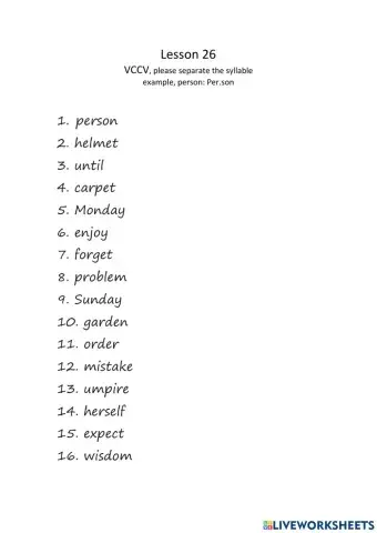 Lesson 26 VCCV