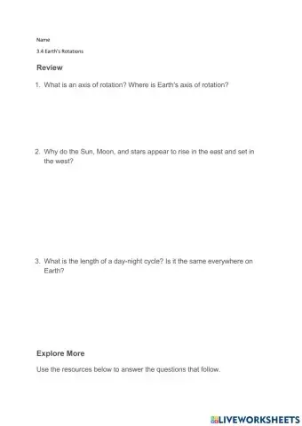 3.4 Earth's Rotations