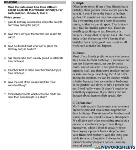 WW3 ( Unit 7) Reading