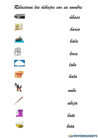 Actividades con la letra b