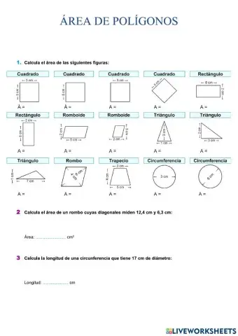 Áreas y perímetros de polígonos