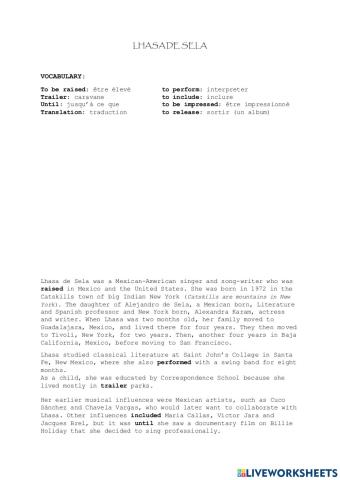 Who was Lhasa de Sela