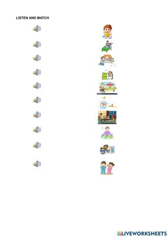 Daily Routines- listen and match