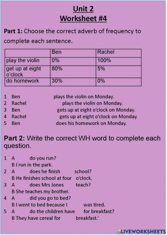 Adverbs of frequency