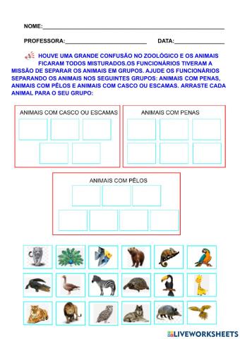 Problematização com animais