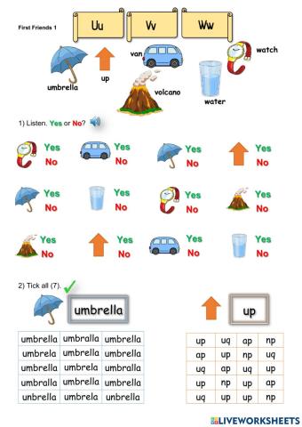 First Friends 1 - Uu Vv Ww