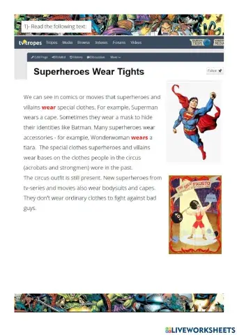 Superheroes: Verb wear