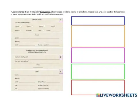 El formulario y sus secciones
