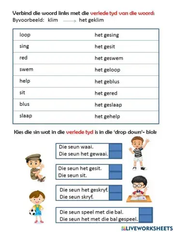 Verlede tyd    het ge