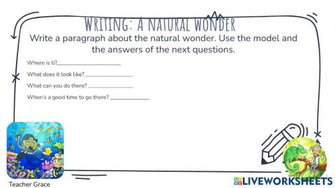 Writing a natural wonder