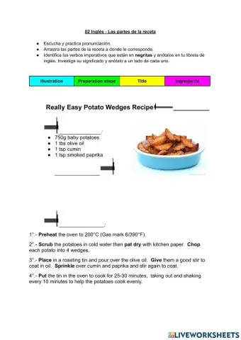 02 Inglés - Las partes de la receta