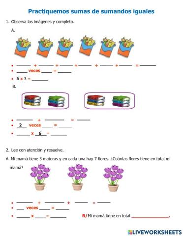 Suma de sumandos iguales