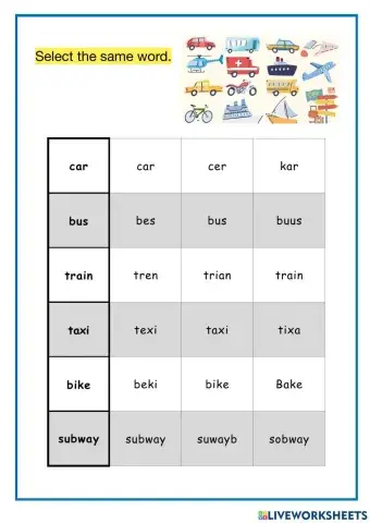 Means of transportation - same word