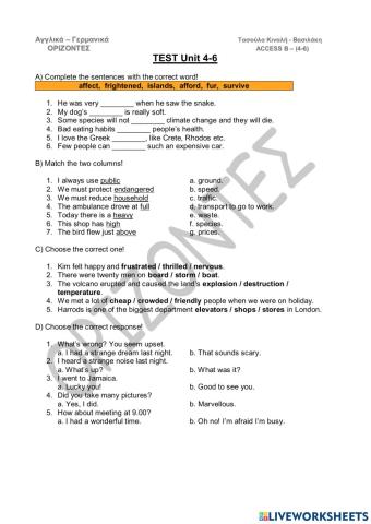 Access 2. Test 4 -6(A) Vocab. B class (rev).