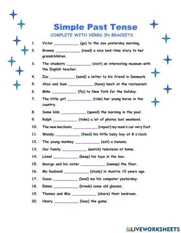Past Simple - Irregular and Regular Verbs - worksheet 2