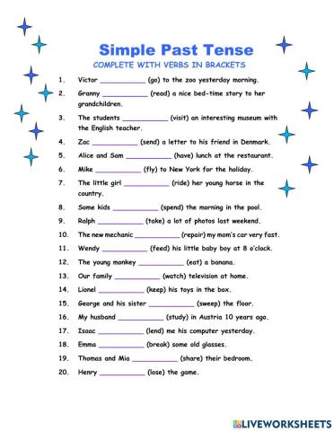 Past Simple - Irregular and Regular Verbs - worksheet 2