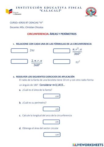 Circunferencia: área y perímetros