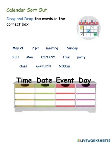 Calendar events: Drag and Drop