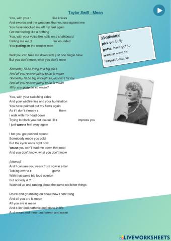 Mean by Taylor Swift