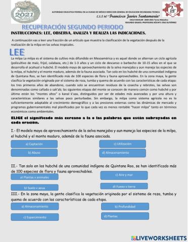 Recuperacion segundo periodo español