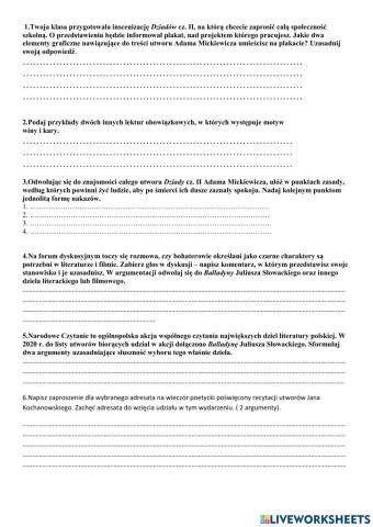 Zadania egzaminacyjne