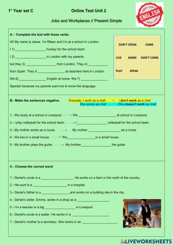 Jobs-Workplaces- Present Simple