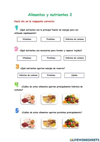 Alimentos y nutrientes 2