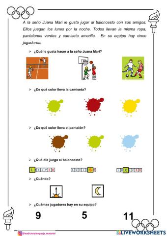 La seño Juana Mari juega al baloncesto