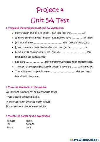 Project 4 - 5A test (version B)