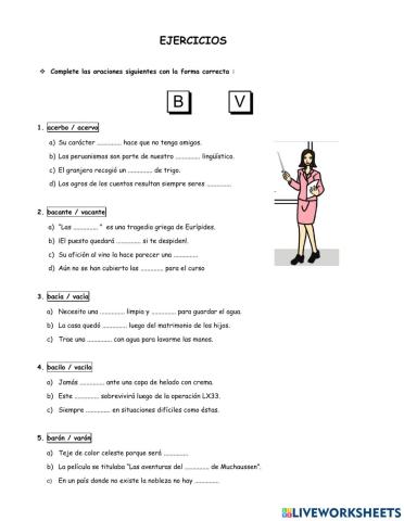 Homófanas con B y V