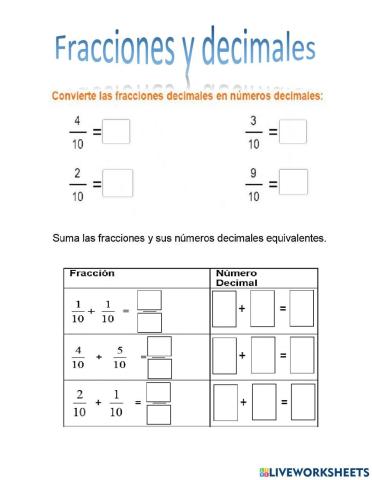 Fracciones y decimales