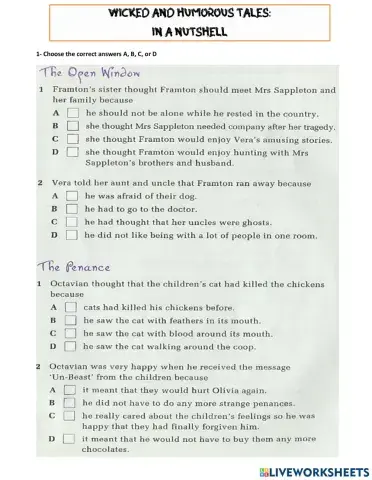 In a nutshell: Wicked and Humorous Tales