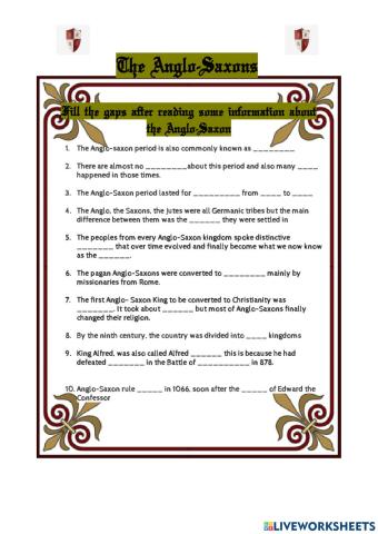 The anglo saxon quiz