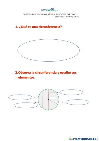 Elementos y longitud de la circunferencia