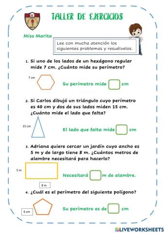 Problemas con perímetros