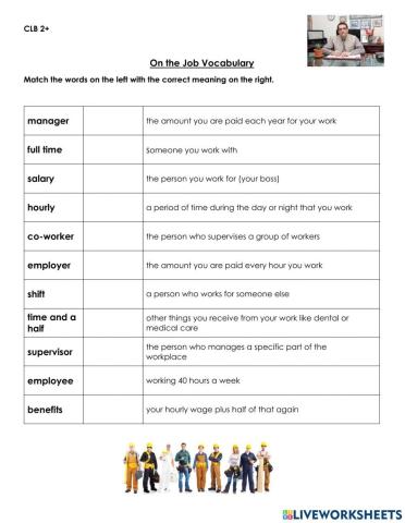 On the job vocabulary