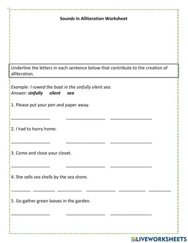 Alliteration Identify