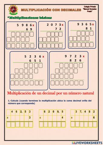 Multiplicación con decimales