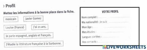 Se présenter: profil