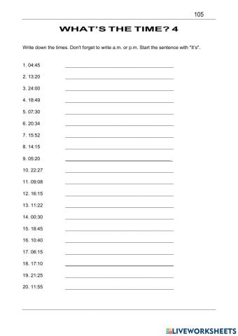 What’sthe time 4