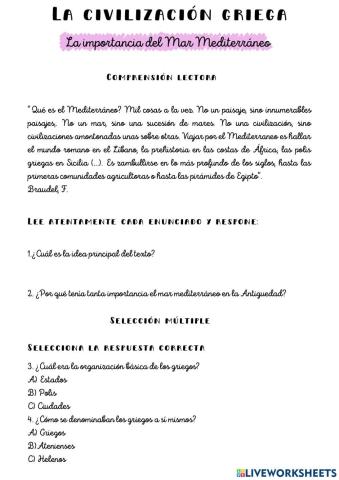 El mar mediterráneo en Grecia Antigua