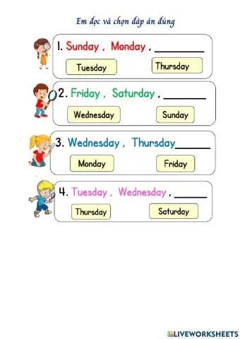 Days of a week & weather