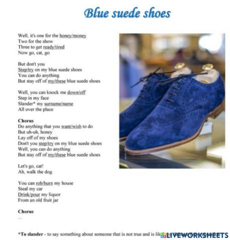 Blue suede shoes