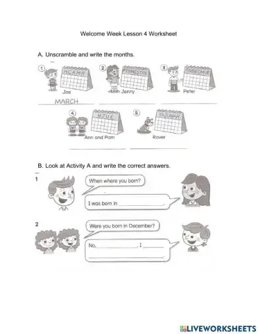 Welcome Week Lesson 4