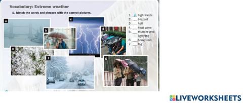 Vocabulary: extreme weather