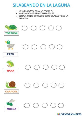 Silabas en la laguna