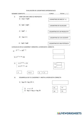 Ecuaciones logaritmicas